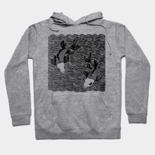 Double Koi Fish Great wave Tattoo Hoodie